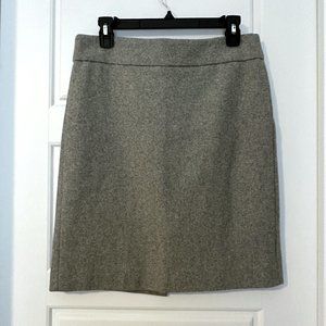 J. Crew 6 Wool Blend Lined Pencil Straight Skirt Knee Length Gray